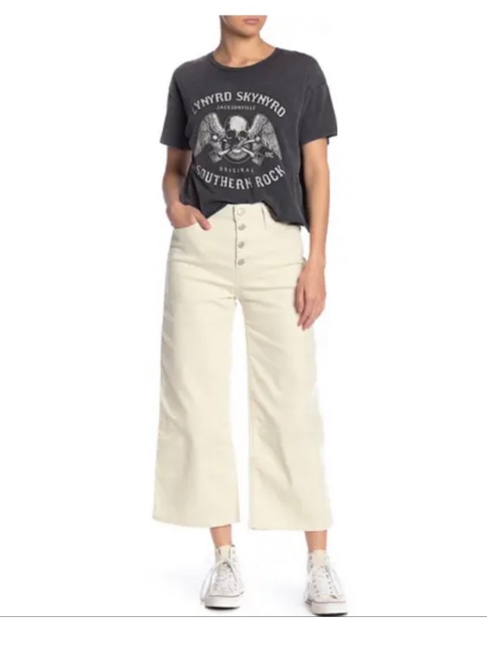 Levi's Jeans White Size 31 Mile High Wide Leg High Waisted Crop 31x25